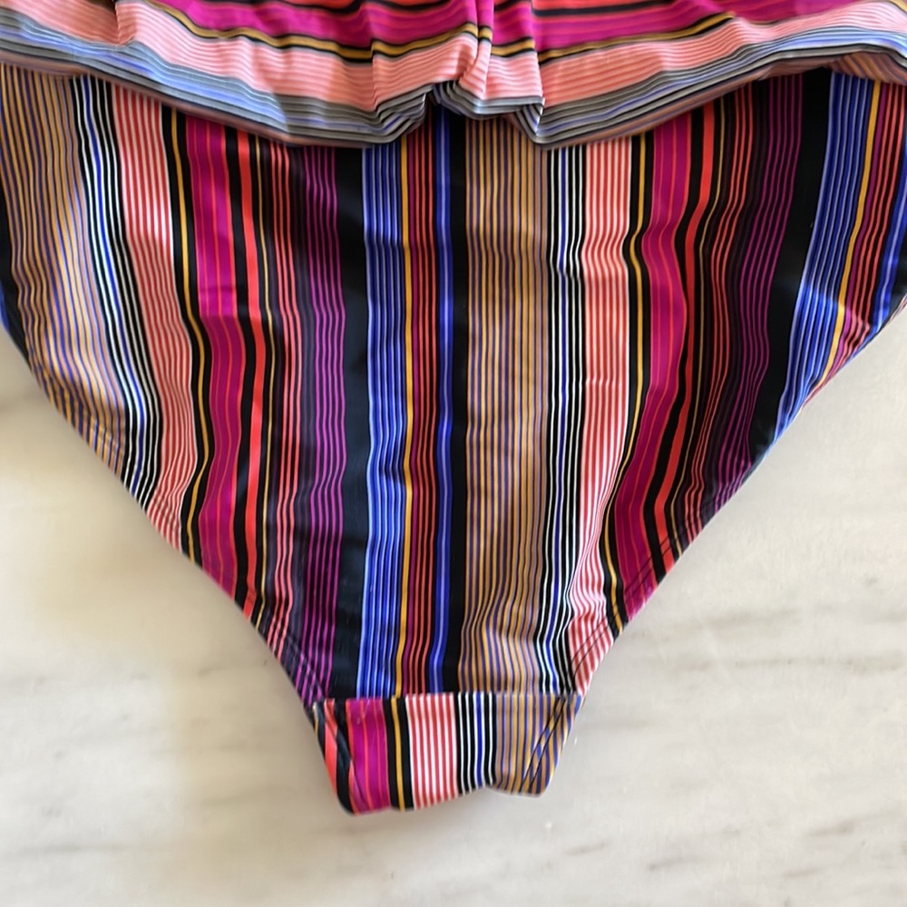 ATHLETA Women's Capri Striped Blousy One Piece Swimsuit Swimwear 34D/DD - Picture 8 of 10